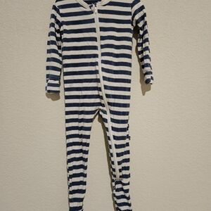 Kickee Pants Navy and Cream Striped Kids Footie